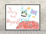 Buzz Lightyear Poster Vintage Disney Toy Story Poster Andy's Room Poster Andys Drawing Disney World Poster To Infinity And Beyond Disneyland