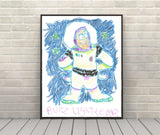 Buzz Lightyear Poster Vintage Disney Poster Andy's Room Poster Andy Drawing Toy Story Disney World Poster Attraction Poster Toy Story Land