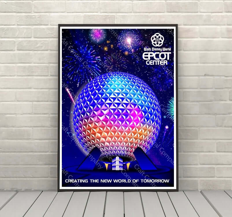 Epcot Center Illuminations Poster Disney Attraction...