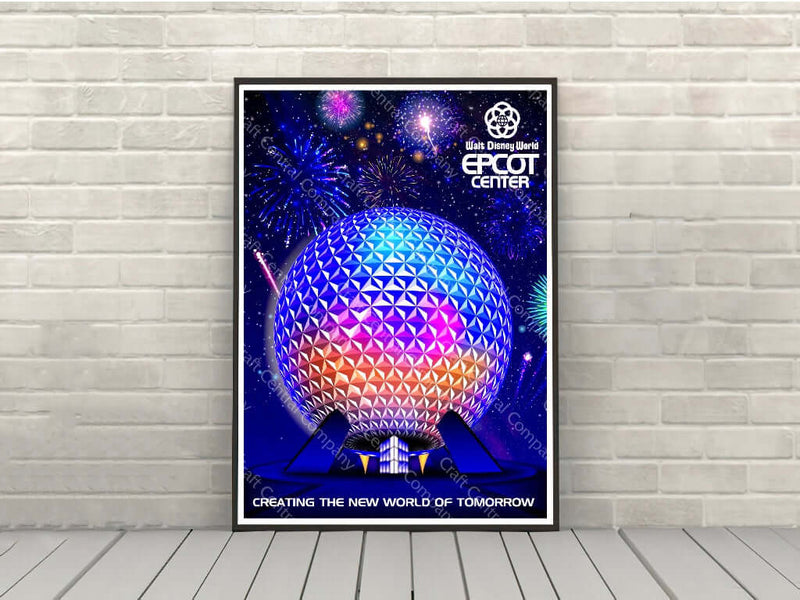 Epcot Center Poster Vintage Epcot Poster Disney Attraction Poster