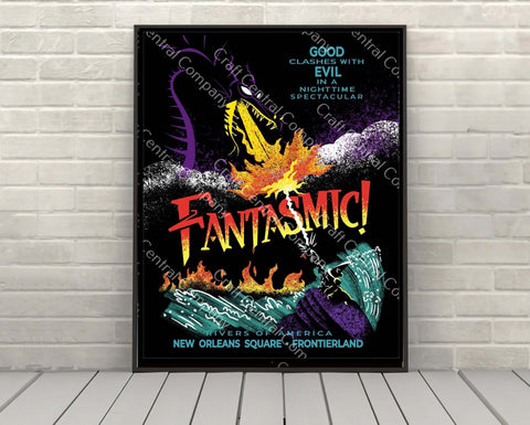 Fantasmic Poster Disney Attraction Poster Disneyland...