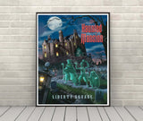 Haunted Mansion Poster Disney Attraction Poster Liberty Square Vintage Disney Posters Disney World (1 Hidden Mickey)
