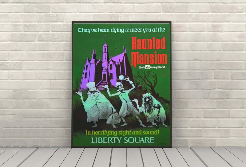 Haunted Mansion Liberty Square Poster Vintage Disney Attraction Poster ( 2 Hidden Mickeys )