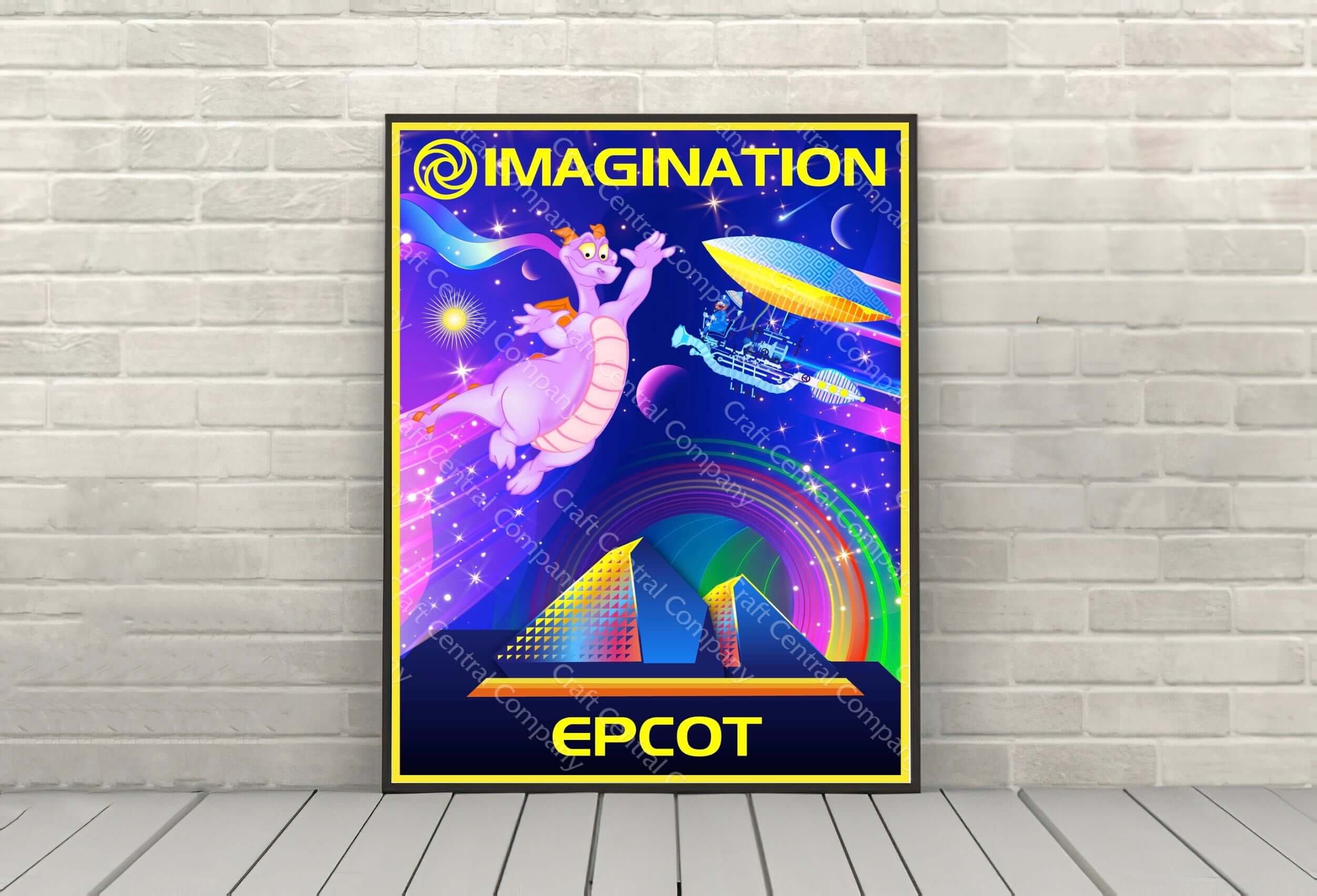 Imagination with Figment Poster Disney Epcot...