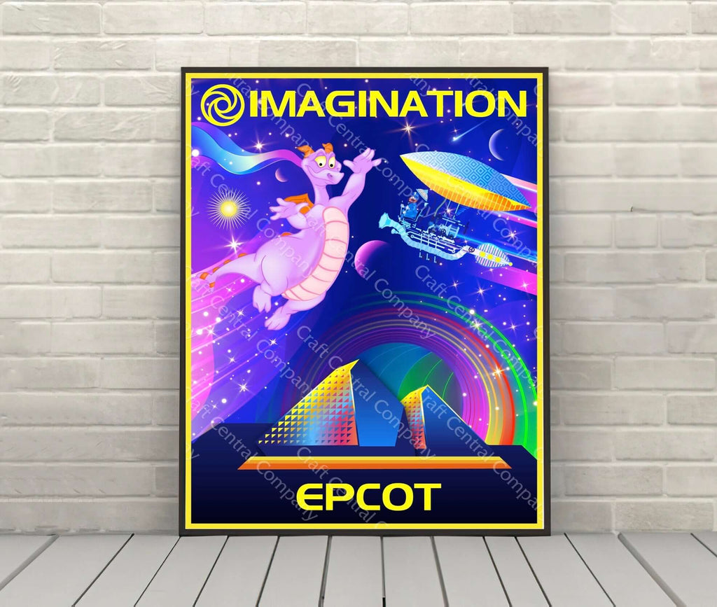 Imagination with Figment Poster Disney Epcot...