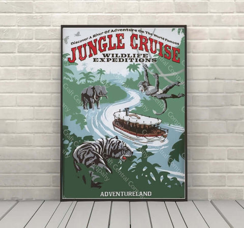 Jungle Cruise Poster Vintage Disney Attraction...
