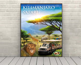 Kilimanjaro Safari poster Animal Kingdom Poster Attraction Poster Vintage Disney Poster Tree of Life Poster Disney World Poster