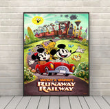 Mickey and Minnie's Runaway Railway Poster Vintage Disney Attraction Poster Mickey Mouse Posters Disneyland Poster Disney World Wall Art