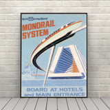 Monorail System POSTER Monorail Attraction Poster Disney World poster Vintage Disney Poster Magic Kingdom Contemporary Disneyland Poster