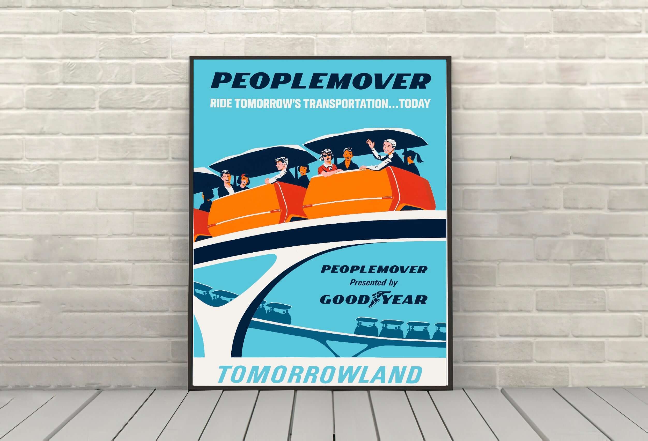 People Mover Poster Vintage Disney Attraction...