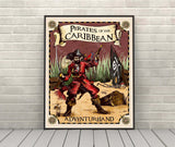 Pirates of the Caribbean Poster Vintage Disney Attraction Posters Adventureland Magic Kingdom (1 Hidden Mickey)