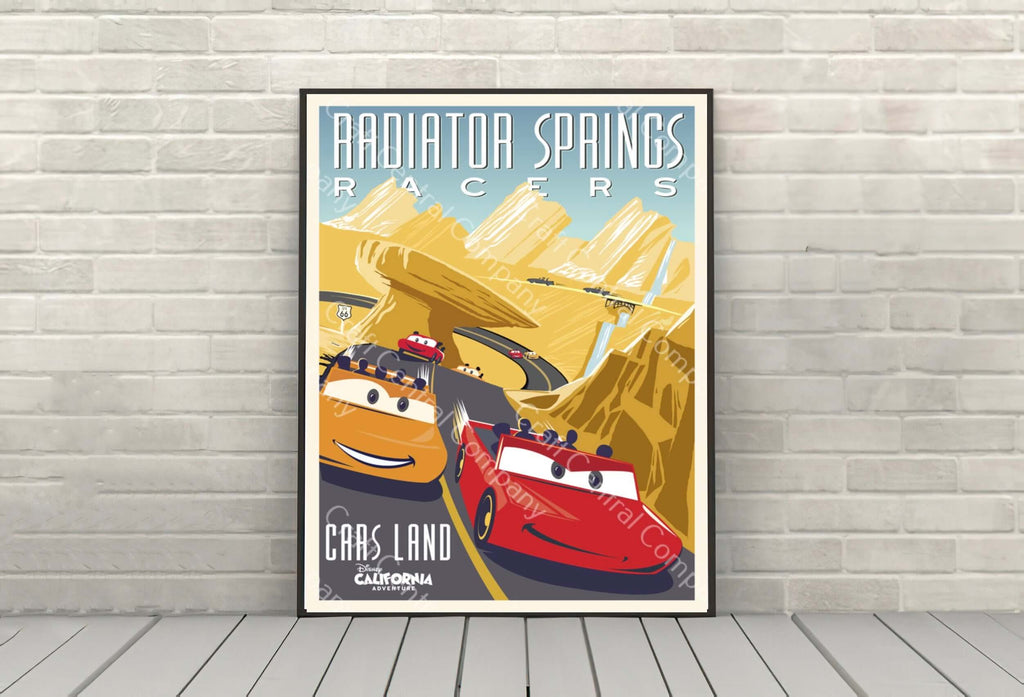 Radiator Springs Racers Poster Vintage Disney...