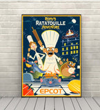 Remy's Ratatouille Adventure Poster Epcot Attraction Poster Vintage Disney Poster France Pavilion ( 3 Hidden Mickeys )
