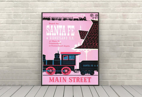 Disneyland RailRoad Poster Disney Santa Fe...