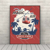 Skyliner Poster Skyway Poster Disney Attraction Poster Vintage Disney Poster Disney World Posters Disney Transportation Epcot Wall Art