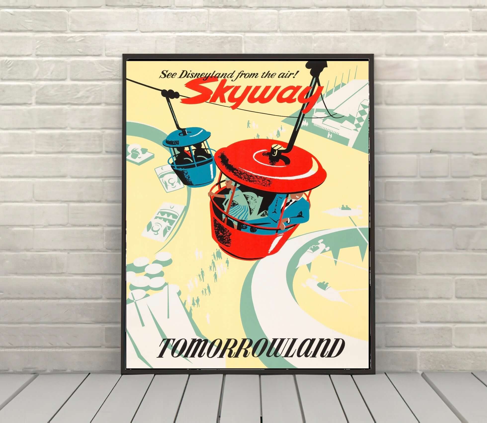 Skyway Poster Disney Attraction Poster Vintage...