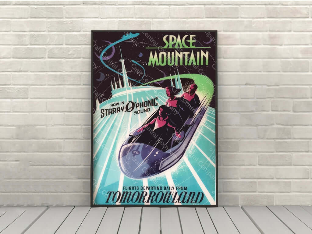 Space Mountain Poster Vintage Disney Poster...