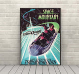 Space Mountain Poster Vintage Disney Poster Disney Attraction Poster Tomorrowland Poster Magic Kingdom Posters Walt Disney World Wall Art