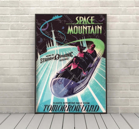 Space Mountain Poster Vintage Disney Poster...
