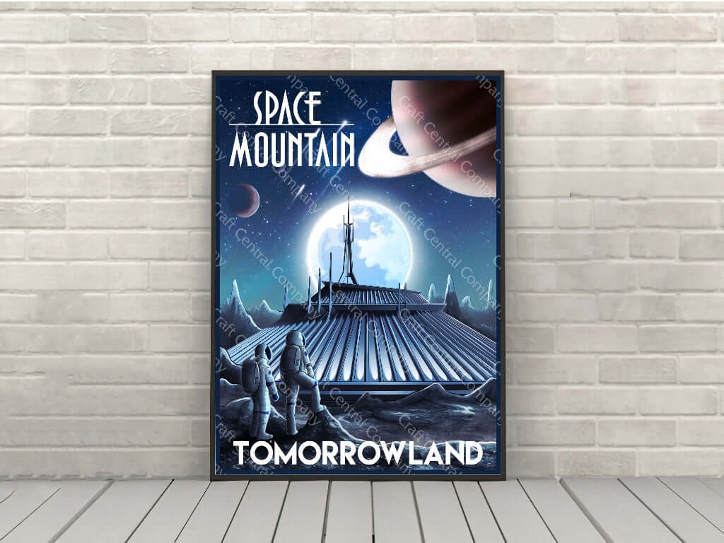Space Mountain Poster Vintage Disney Attraction...