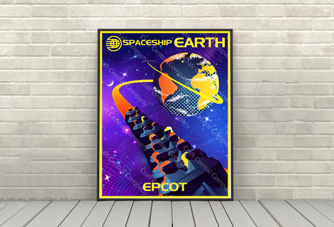 Spaceship Earth Poster Epcot Disney Attraction...