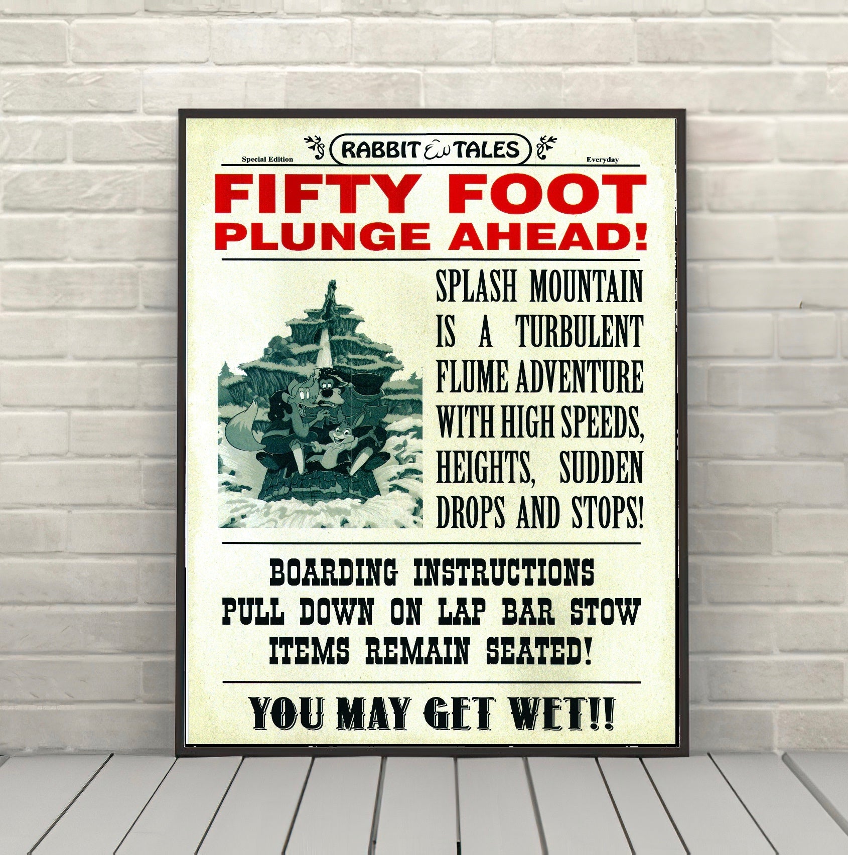 Splash Mountain Disneyland Poster