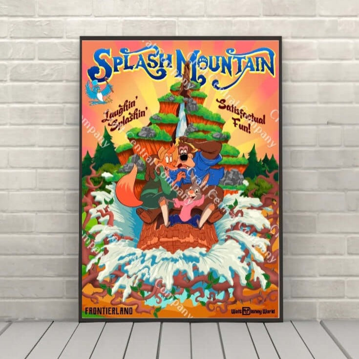 Splash Mountain Poster Frontierland Vintage Disney...