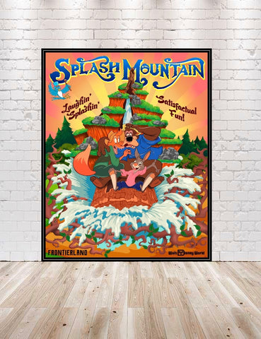 Splash Mountain Poster Frontierland Vintage Disney...