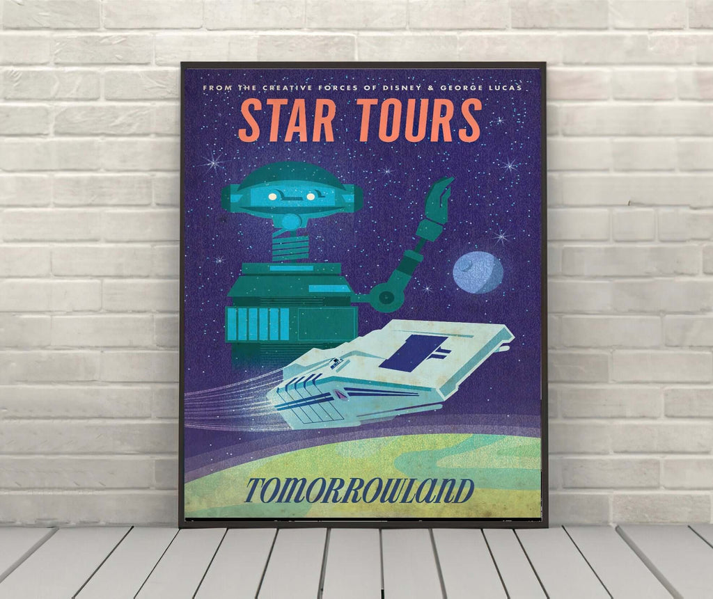 Star Tours Poster Vintage Star Wars...