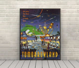 Tomorrowland Poster Disney Attraction Poster Magic Kingdom Vintage Poster