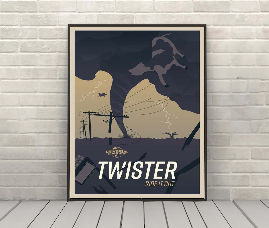 Twister Attraction Poster Universal Studios Vintage...