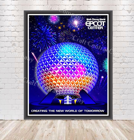 Epcot Center Illuminations Poster Disney Attraction...