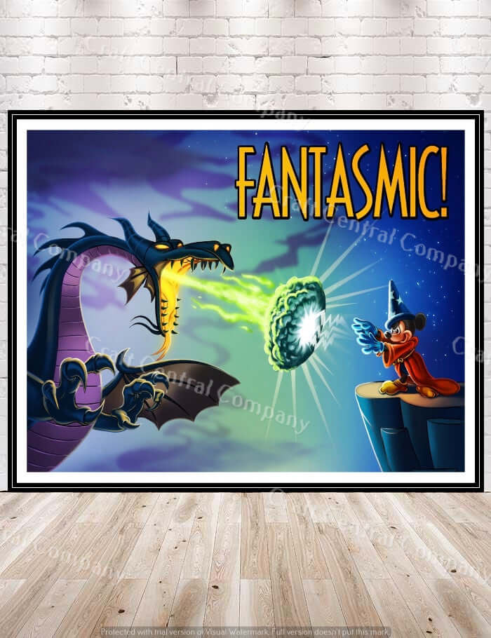 Fantasmic Poster Vintage Disney Poster Hollywood...