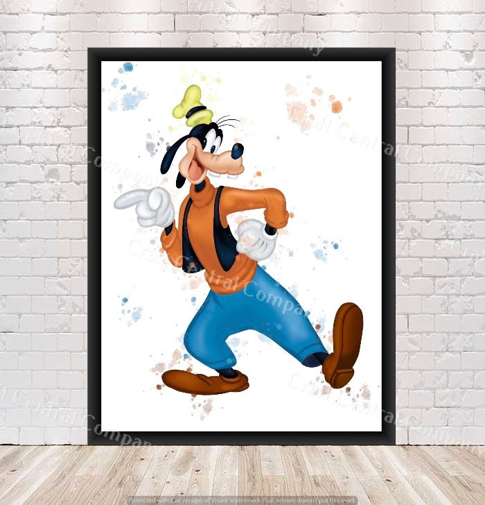 Goofy Poster Goofy Watercolor Poster Vintage...