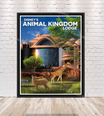 Animal Kingdom Lodge Poster Vintage Disney...