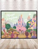 Magic Kingdom Poster Disney Attraction Poster Main Street Cinderella Castle Wall Art