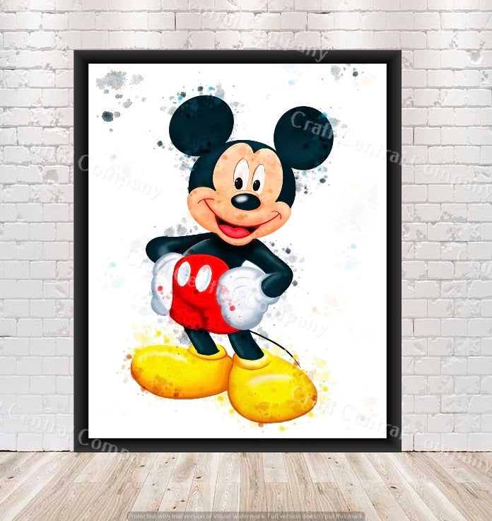 Mickey Mouse Poster Mickey Mouse Watercolor...