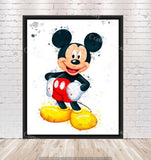 Mickey Mouse Poster Mickey Mouse Watercolor Poster Disney Poster Disneyland Poster Walt Disney World Wall Art Nursery Kids Bedroom Gift