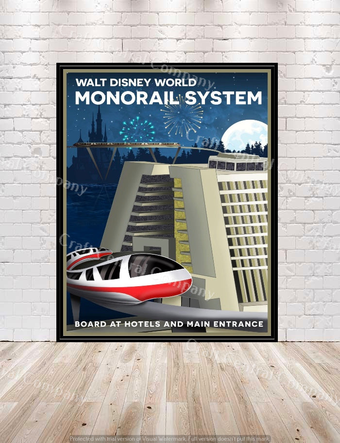 Monorail System Poster Monorail Attraction Poster...