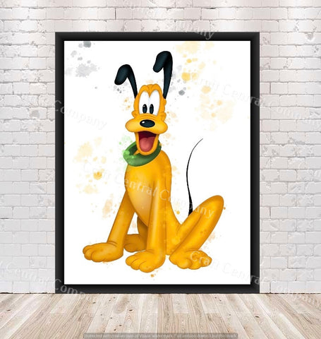 Pluto Poster Pluto Watercolor Poster Disney...
