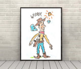 Woody Poster Vintage Disney Poster Andy's Room Poster Andy Drawing Toy Story Poster Disney World Poster Attraction Poster Toy Story Land