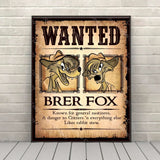 Splash Mountain Brer Fox Wanted Poster Disney Attraction Poster