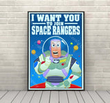 Buzz Lightyear Poster Disney Poster Toy Story Poster I want you to join Space Rangers Poster AstroBlaster Attraction Posters  Andy's Room