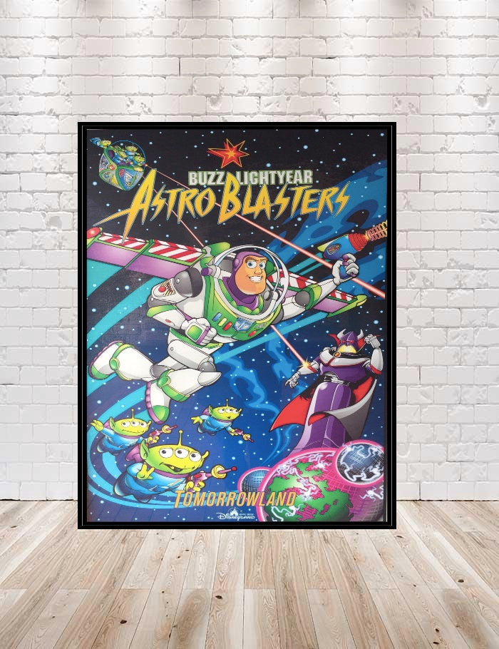 Buzz Lightyear AstroBlasters Poster Vintage Disney...