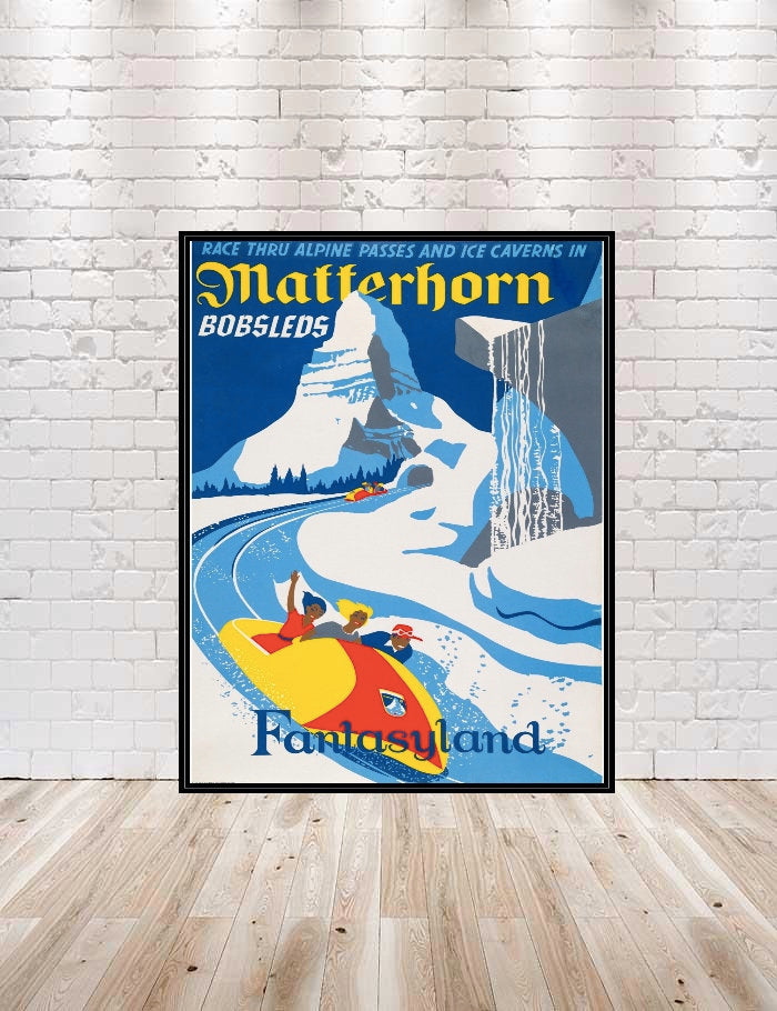 Matterhorn Poster Fantasyland Poster Vintage Disneyland...