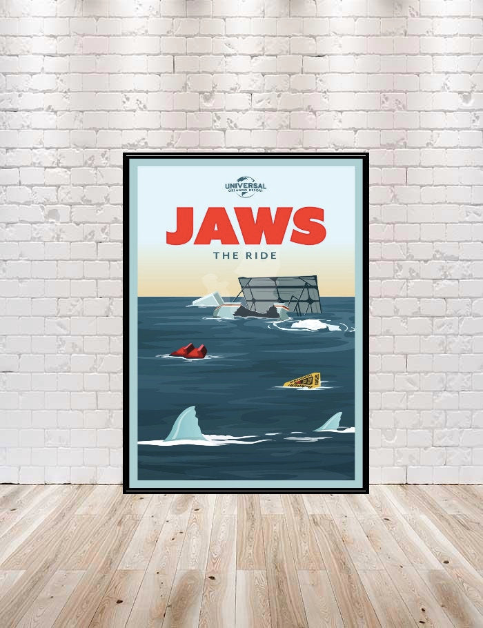 Jaws Poster Universal Studios Jaws movie Classic movie poster Vintage Poster Jaws the Ride poster