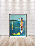 Hawaiii Poster Fly to Hawaii Poster Sizes 8x10 11x14 13x19, 16x20 18x24 Surfing Poster Beach poster Sunrise Poster Beautiful Poster Waves