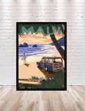 Maui Poster Hawaii Poster Sizes 8x10, 11x14, 13x19, 16x20 18x24 Surfing Poster Beach poster palm trees Ocean Poster Sunset Sunrise Beautiful