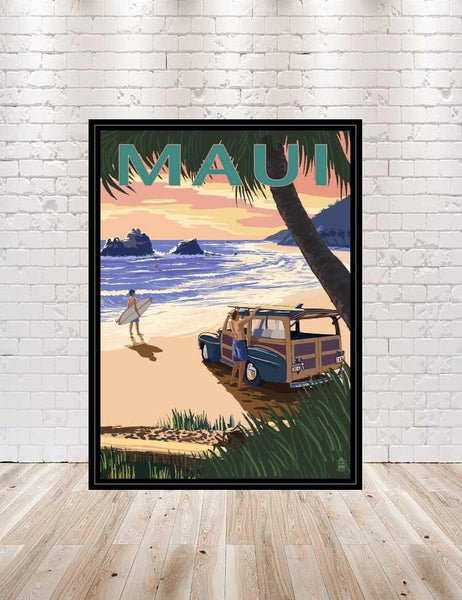 Maui Poster Hawaii Poster Sizes 8x10, 11x14, 13x19, 16x20 18x24 Surfin ...