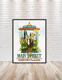 Main Street Poster Vintage Disney Poster Main Street Disneyland Poster Horse and Trolley Poster Sizes 8x10, 11x14, 13x19. 16 x 20, 18x24